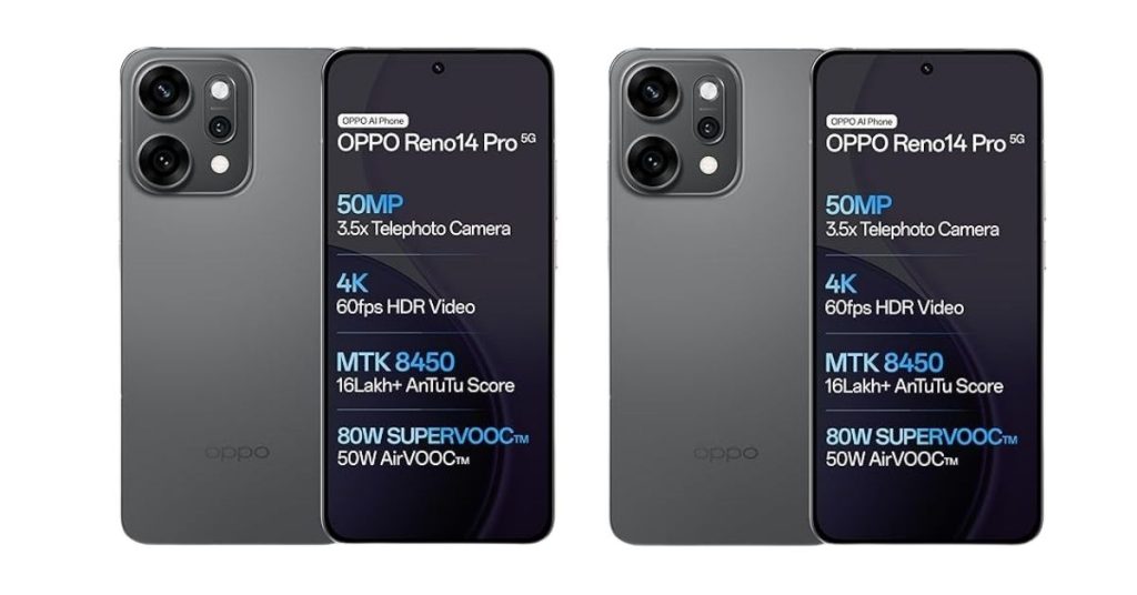 OPPO Reno14 Pro 5G (Titanium Grey, 12 GB RAM, 256 GB Storage) — Full Specifications